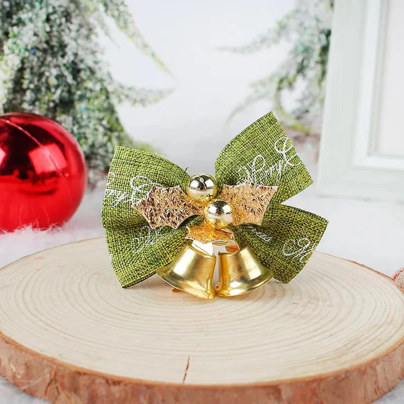 10 Pcs Festive Christmas Bells & Bows Set - Image 4