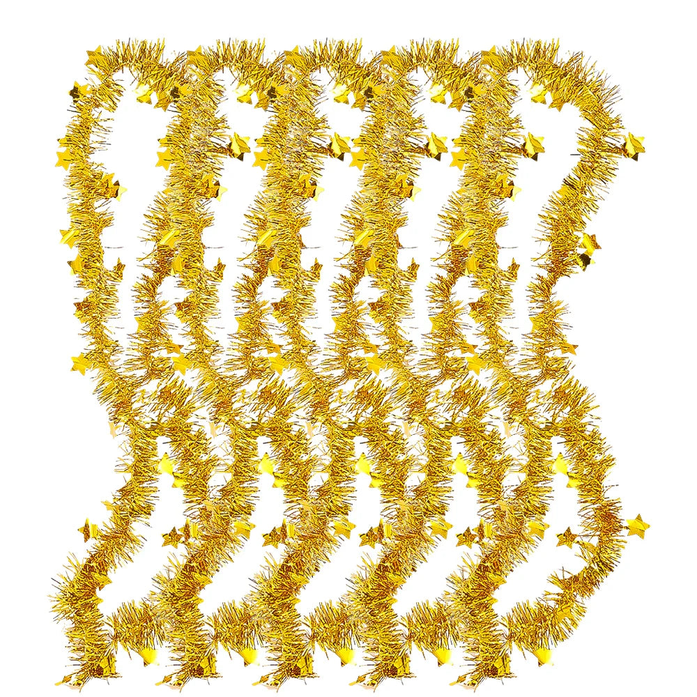 Charming Christmas Ribbon Garland with Stars - Festive Home Decor - Image 5