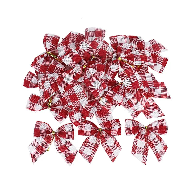 Christmas Gold Dust Bow Ornaments - 10/20pcs - Image 14