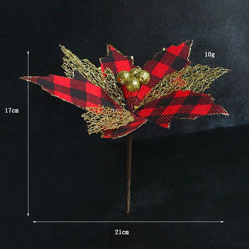 28CM Glittering Christmas Flower Decorations - 1 to 3pcs - Image 12