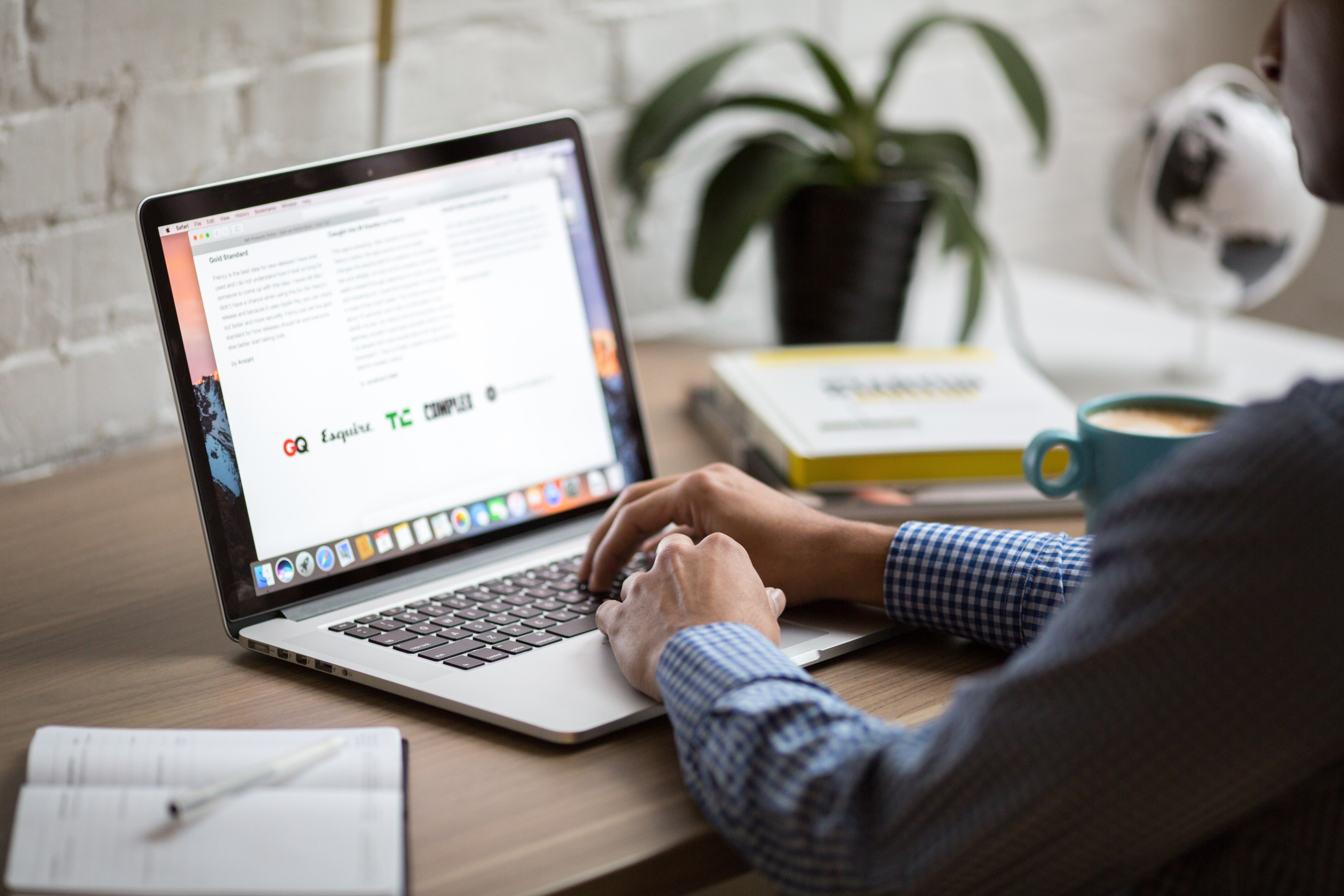 Man working at home office desk