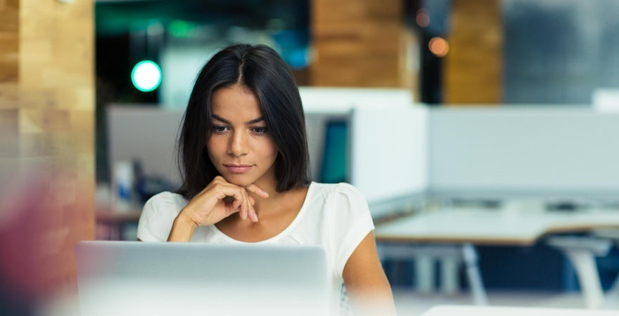 Woman working at laptop