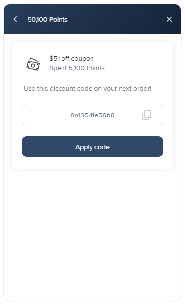 Screenshot - Espressotec Rewards Redeeming Code