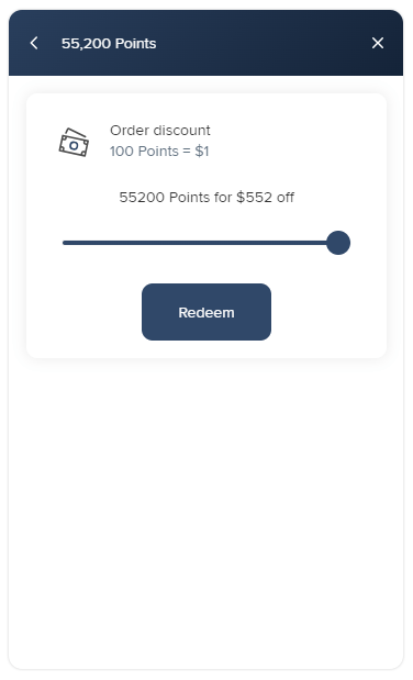 Screenshot - Espressotec Rewards Ways to Redeem Slider