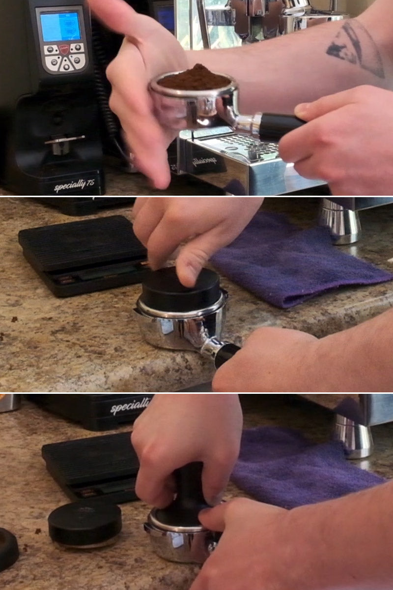 Step 5 - Tap, Distribute & Tamp