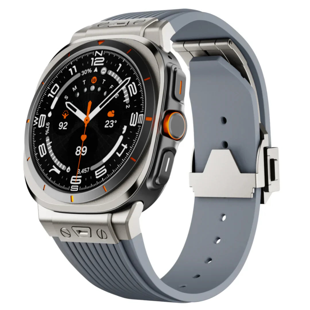 Product Image for Fudus | Silikonband Für Samsung Galaxy Watch Ultra, Titanium-Adapter-Graue Band / Galaxy Ultra 47mm