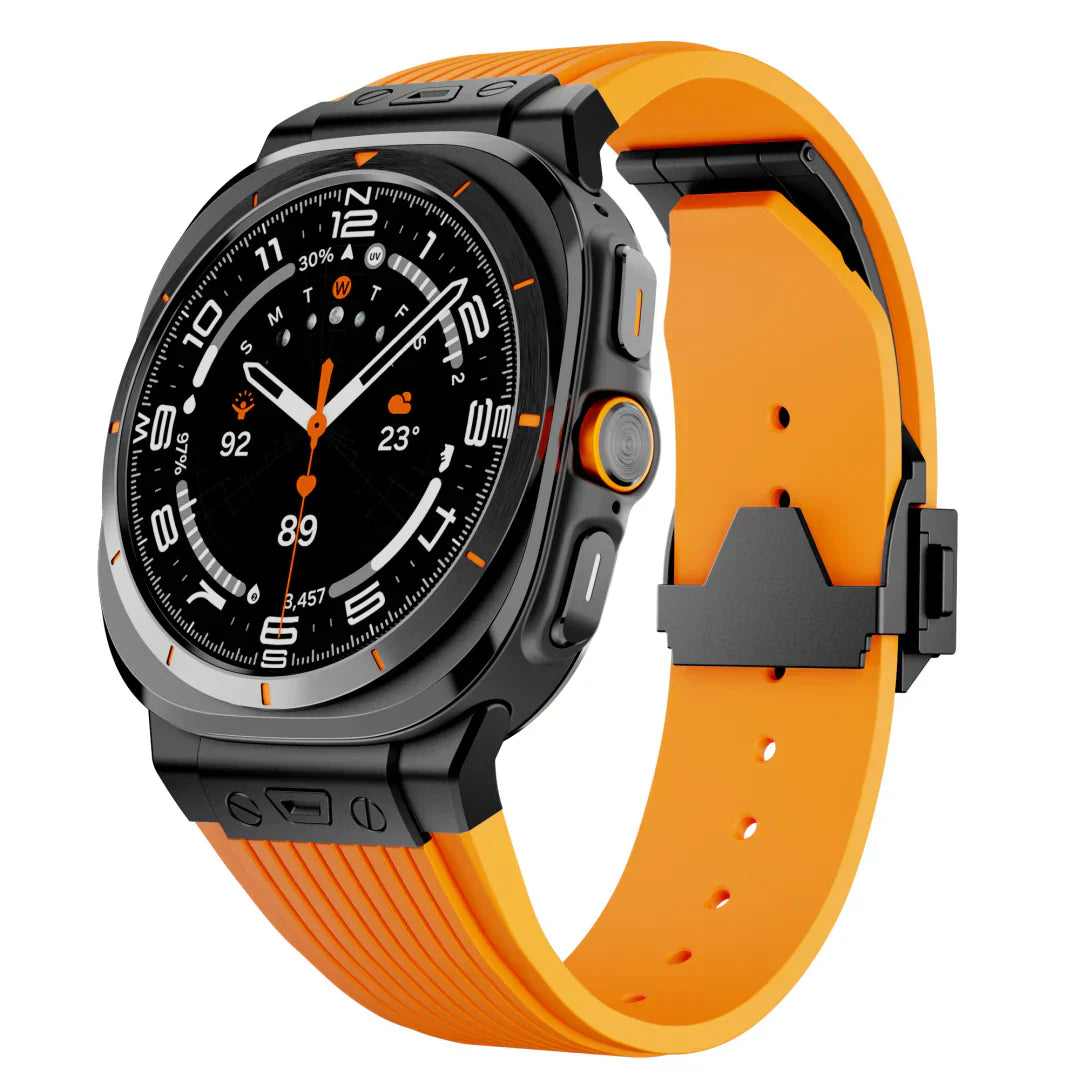Product Image for Fudus | Silikonband Für Samsung Galaxy Watch Ultra, Schwarzer Adapter-oranger Gurt / Galaxy Ultra 47mm