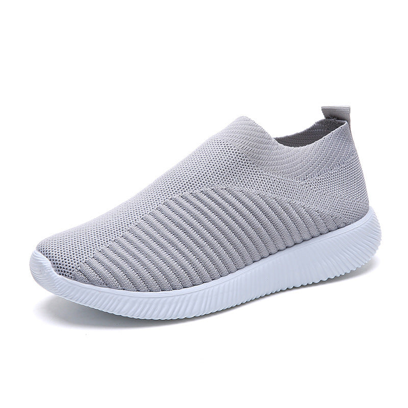 Product Image for Fudus | Plus Size Fly Knit Socken Schuhe Aus Elastischem Stoff, Grau / 42