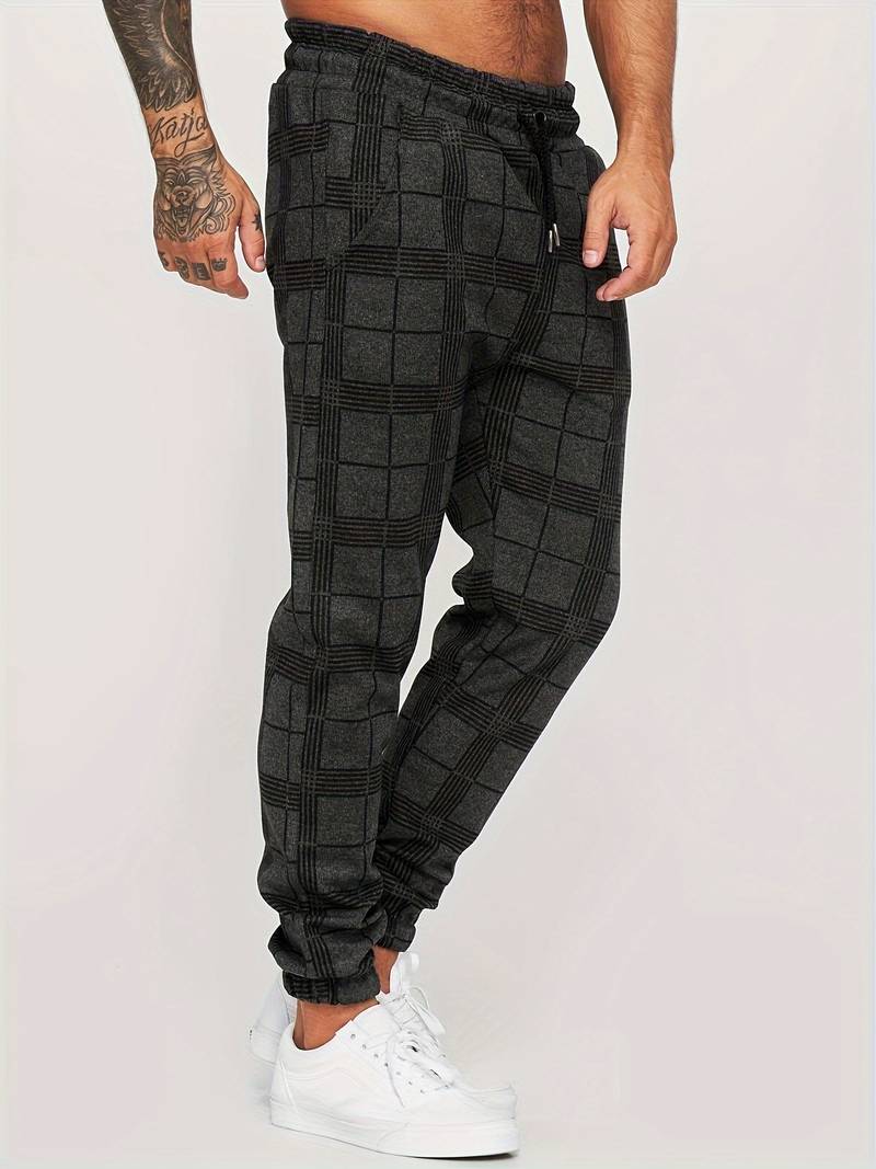 Product Image for Fudus | Lässige Karierte Jogginghose Für Herren, Schwarz / 2XL