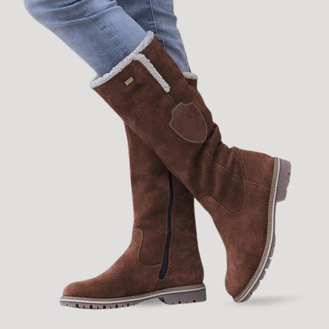 Product Image for Fudus | Rugged Suede Knie Stiefel, Braun / EU34/UK2