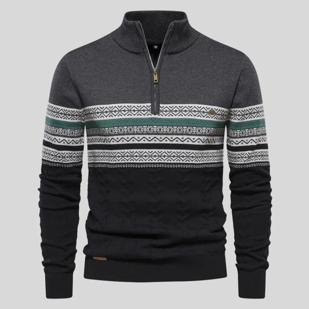 Product Image for Casper - Hochwertiger Pullover mit Retro-Muster., Grau / S