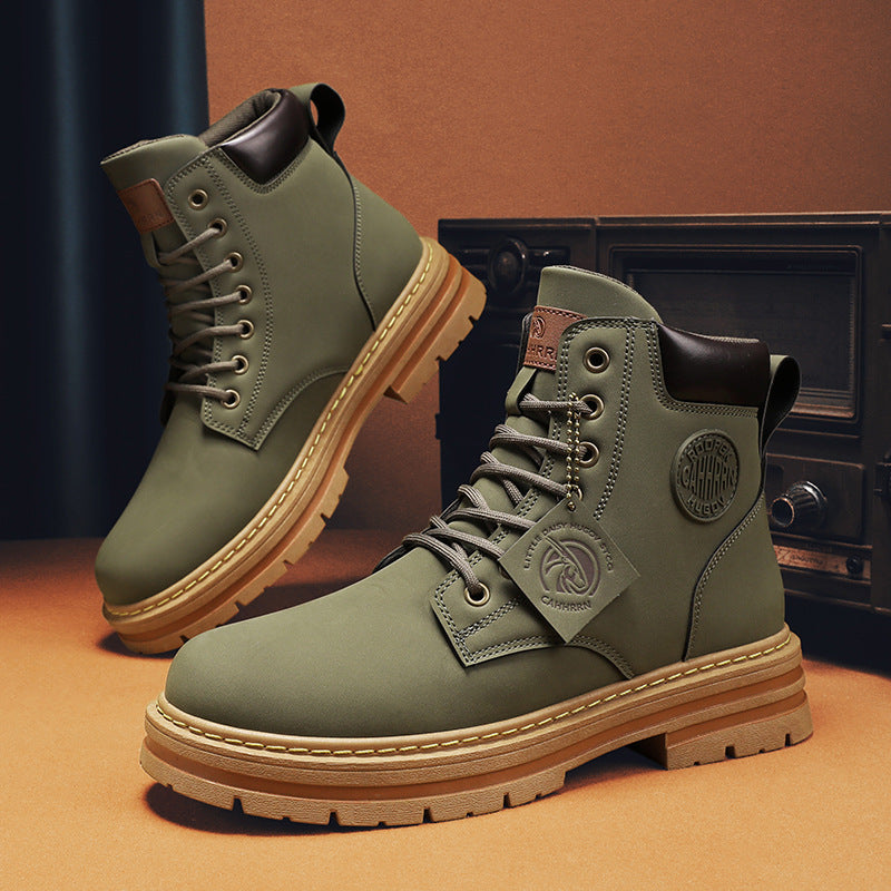 Product Image for Fudus | Lässige Herren Bikerstiefel Mit Hohem Schaft, Armeegrün / 40