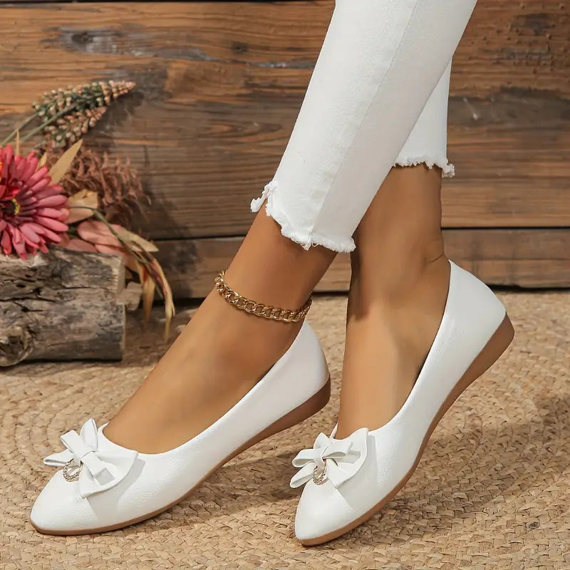 Product Image for Fudus | Damen Chic Bogen Puppe Schuhe Elegant, Weiß / 40 / PU