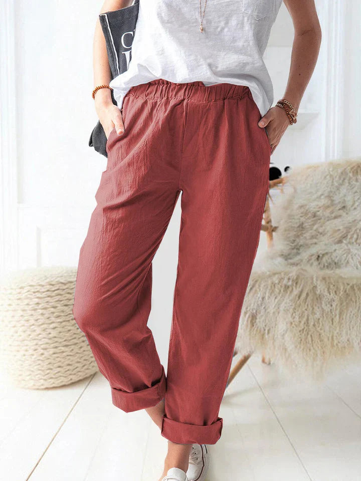 Product Image for Fudus | Leinenhose Mit Gummizug, Rot / 3XL