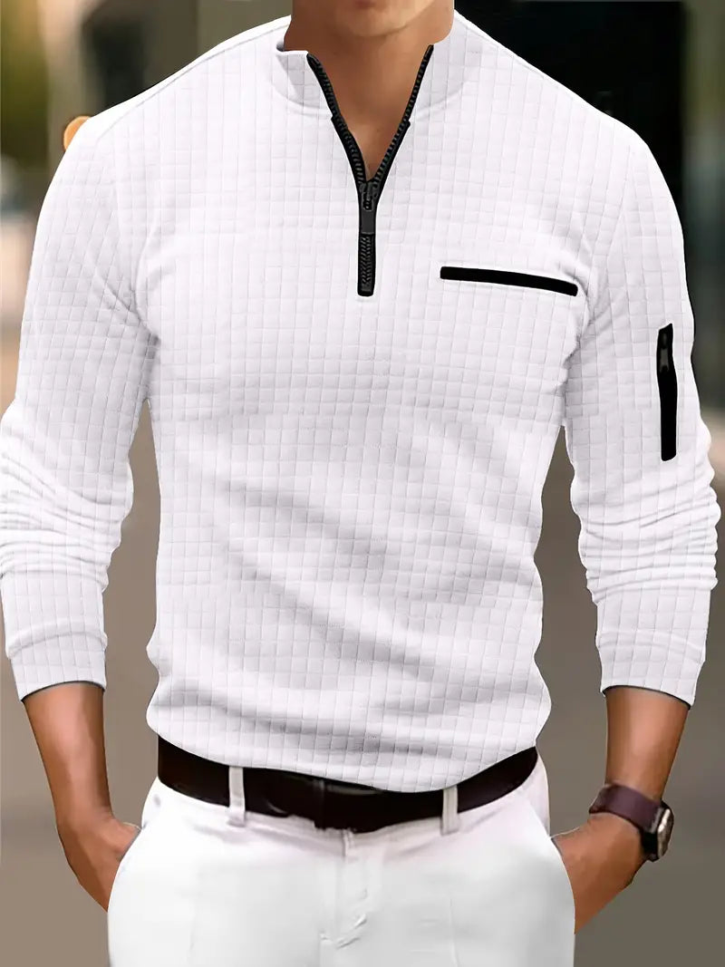 Product Image for Fudus | Lässiges Rollkragen Langarmshirt Mit Reibverschluss, Weiß / S