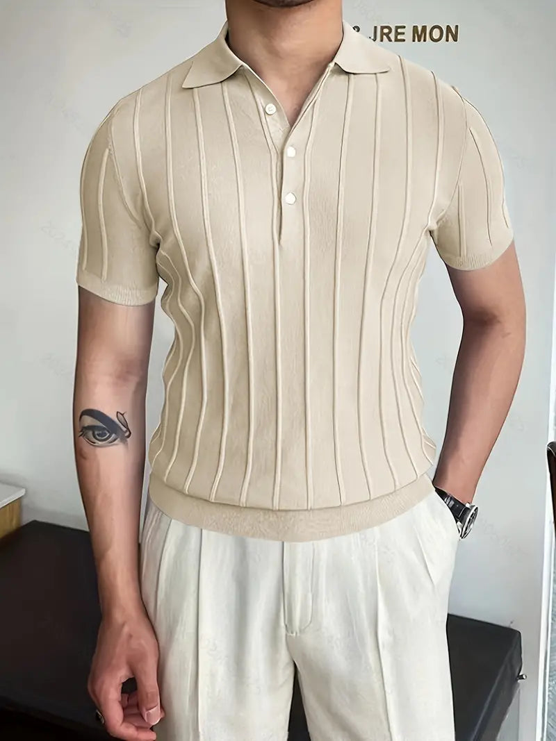 Product Image for Fudus Vertikal Randig Chic Poloshirt, Beige / XL