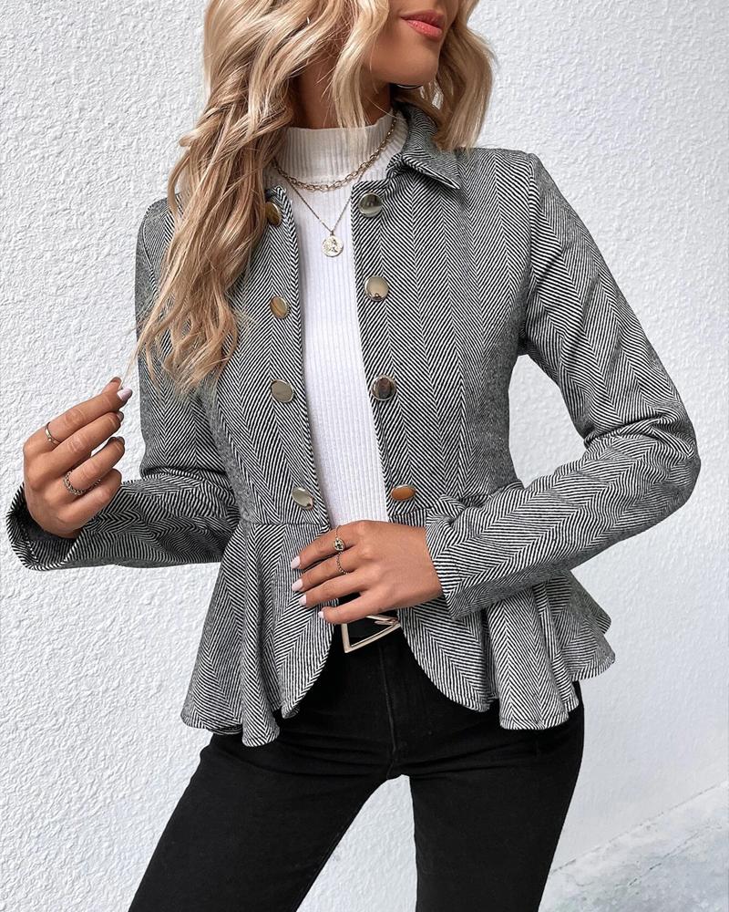 Product Image for Fudus | Fit Blazer Mit Knöpfen Und Rüschen Zoom Für Damen, Grau / M