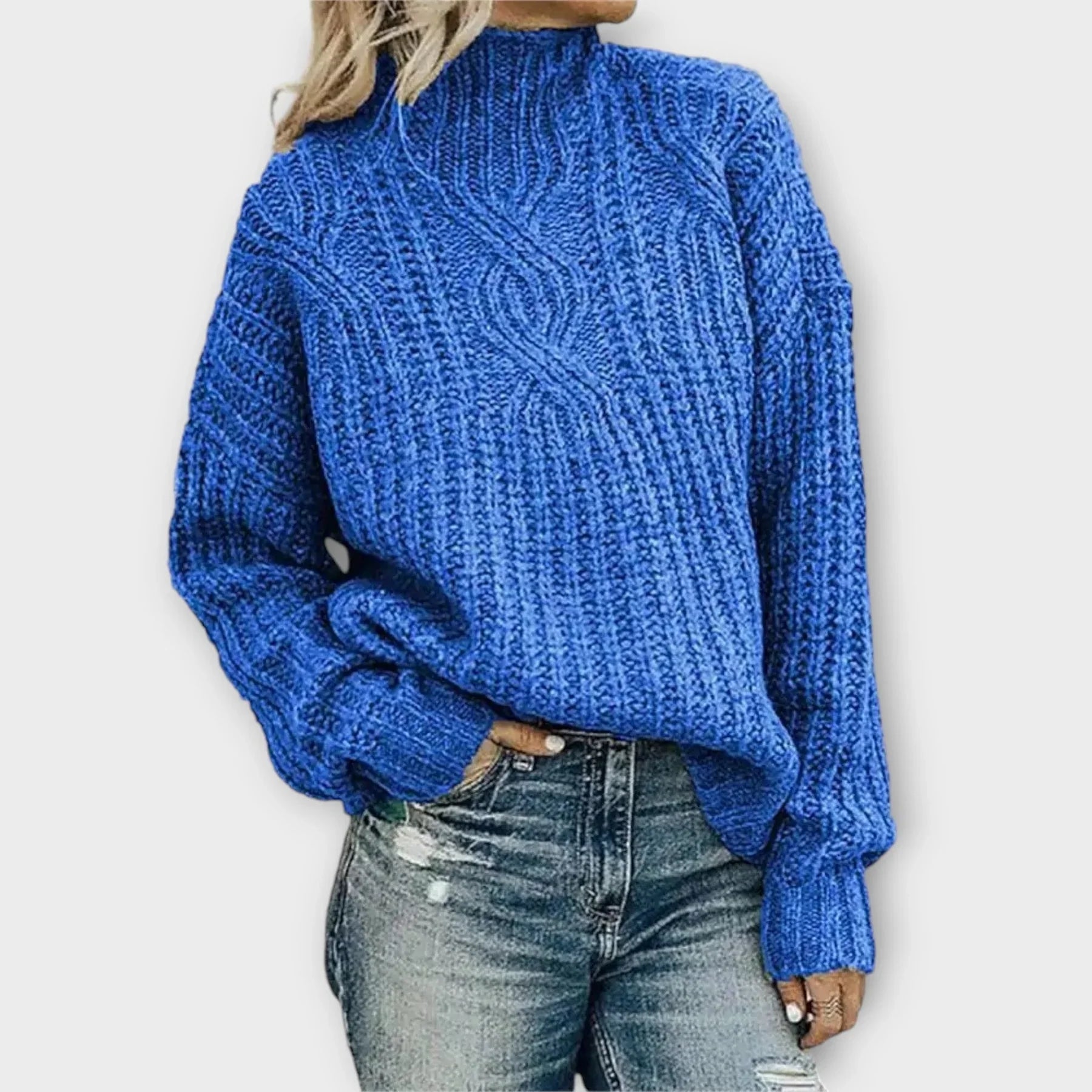 Product Image for Fudus | Hoher Kragen Pullover Mit Modernem Vibe, Blau / 20 (2XL)
