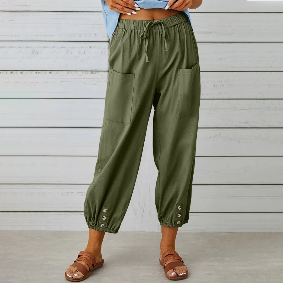 Product Image for Fudus | Elegante Leinenhosen für Frauen, Grün / L