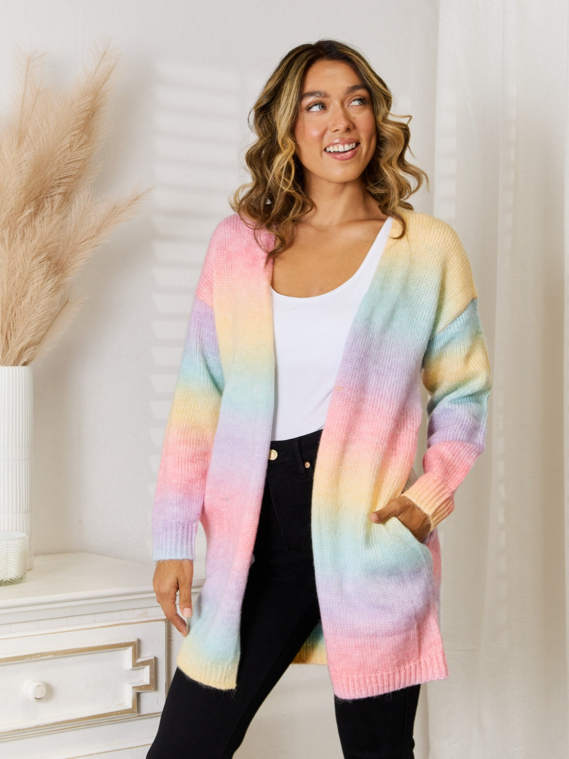 Product Image for Fudus | Engel Flügel Vollgröße Gradient Offene Vorderseite Cardigan, Blush Pink / L