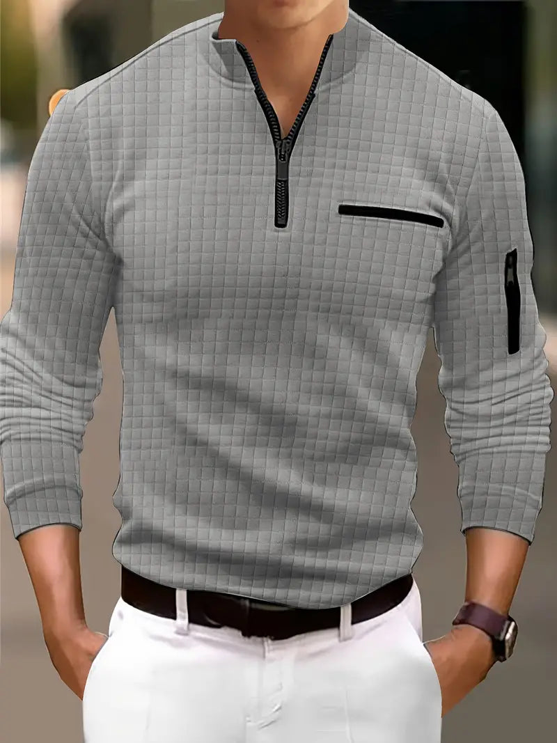 Product Image for Fudus | Lässiges Rollkragen Langarmshirt Mit Reibverschluss, Grau / S