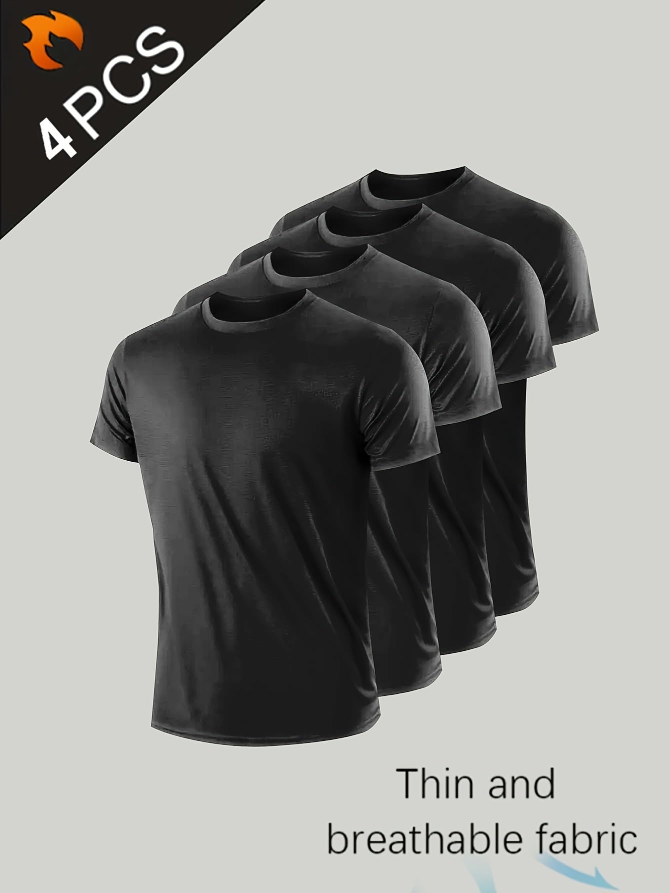 Product Image for Fudus | Basic Einfarbig Herren T-shirt Mit Kurzen Ärmeln, Schwarz / S(46)