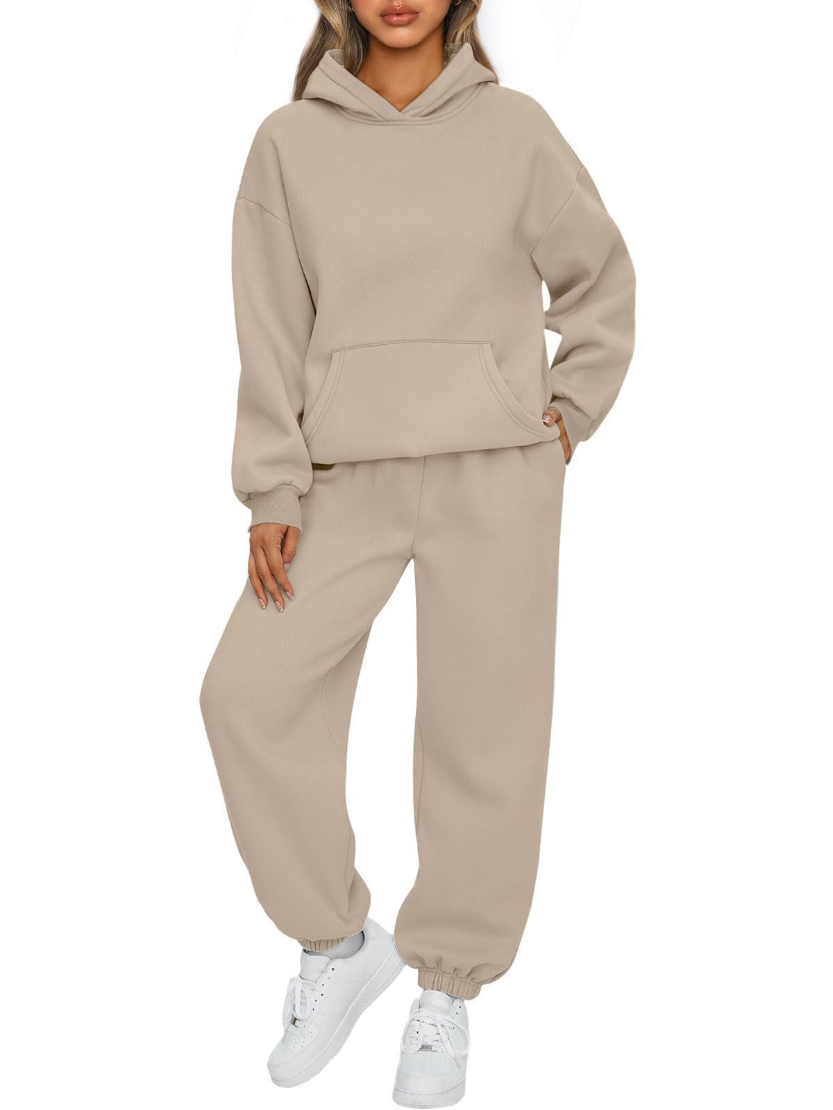 Product Image for Fudus | Zweiteiliges Freizeit Kapuzenpulli Trainingsanzug Mit Hose, Khaki / L