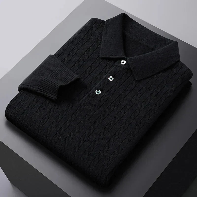Product Image for Fudus | Herren Strickpolo Mit Eleganz, Schwarz / M