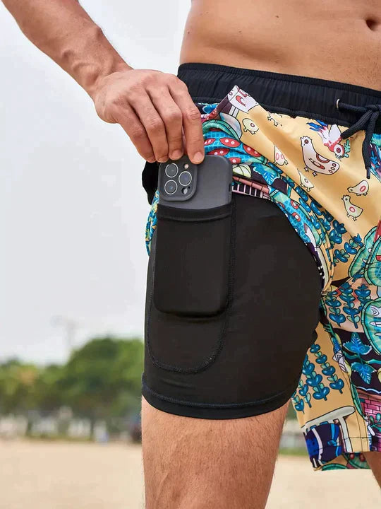 Product Image for Fudus | Badeshorts Für Herren, Goldene Blüte / 3XL