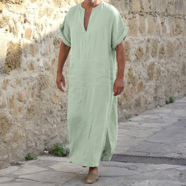 Product Image for Fudus | Bequeme Djellaba mit V-Ausschnitt, Grün / 4XL