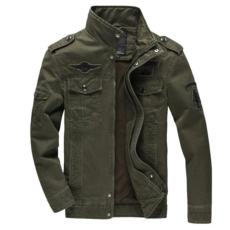 Product Image for Fudus | Herren Militär Jacke | Reißverschluß, Militärgrün / 2XL