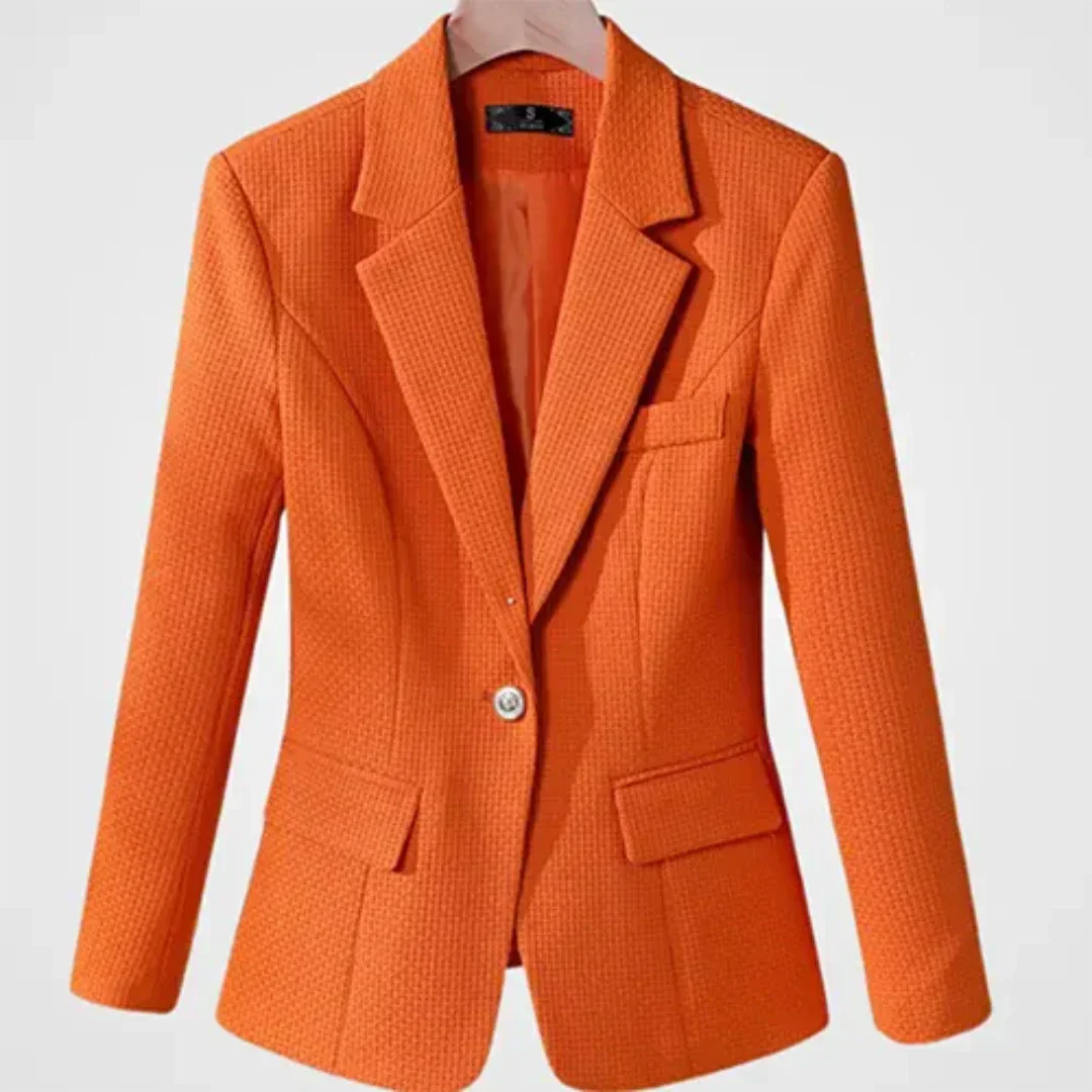 Product Image for Fudus | Verfeinerte Rippen Blaue Jacke mit Knöpfen und Taschen, Orange / L