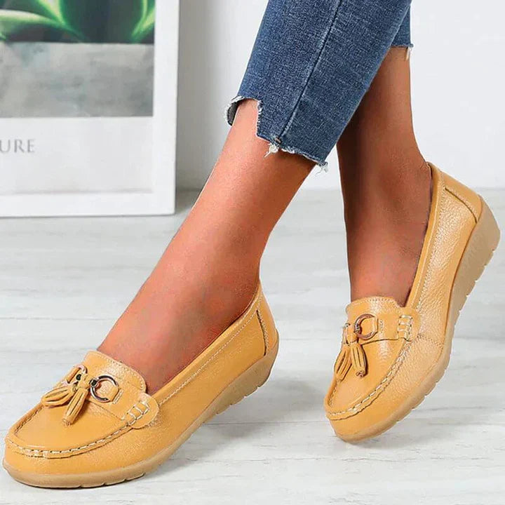 Product Image for Fudus | Flache Ballerinas Leder Für Frauen, Gelb / 37