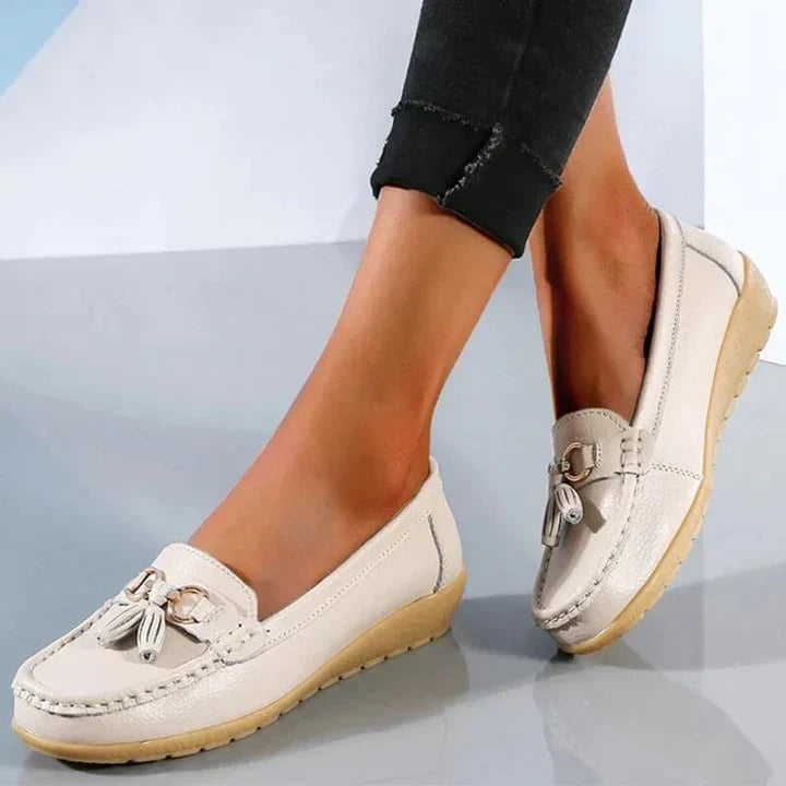 Product Image for Fudus | Flache Ballerinas Leder Für Frauen, Weiß / 37