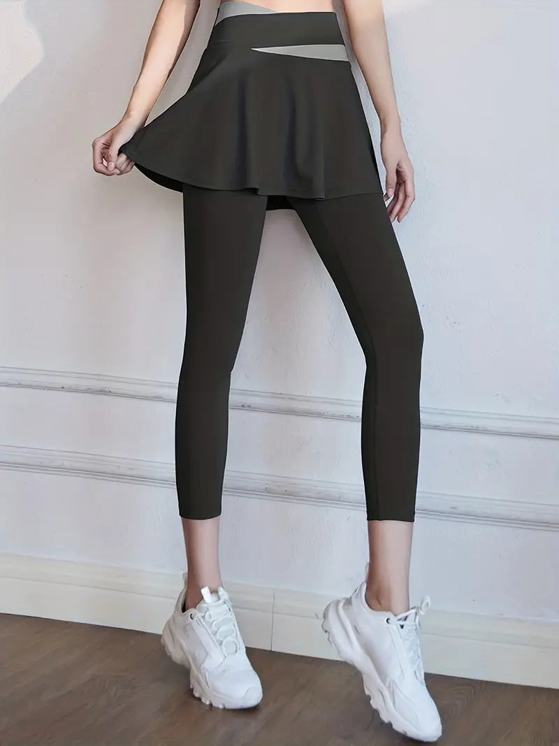 Product Image for Fudus | 2 in 1 Leggings Mit Hoher Taille Und Bauchenger Passform, Schwarz / S