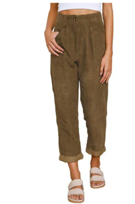 Product Image for Fudus | Hoher Bund Lockere Passform Baggy Hose Damenhose, Braun / L