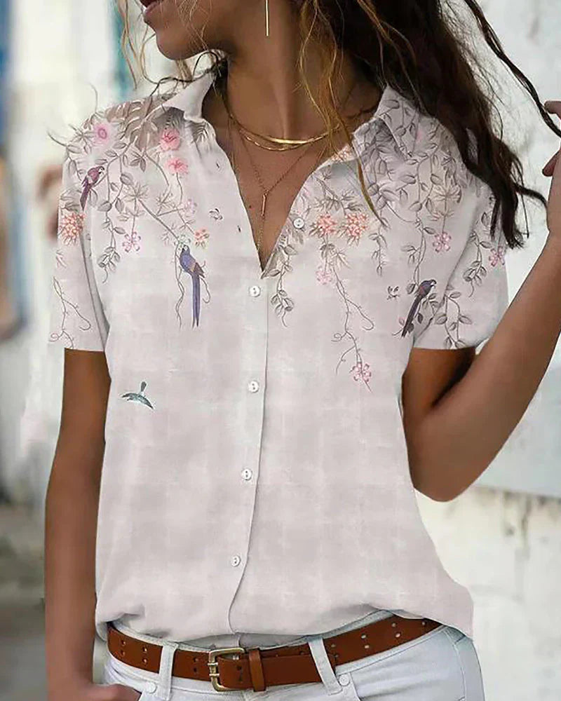 Product Image for Fudus | Schicke Bluse Mit Floralem Muster Und Klassischem Kragen, Rose / XL