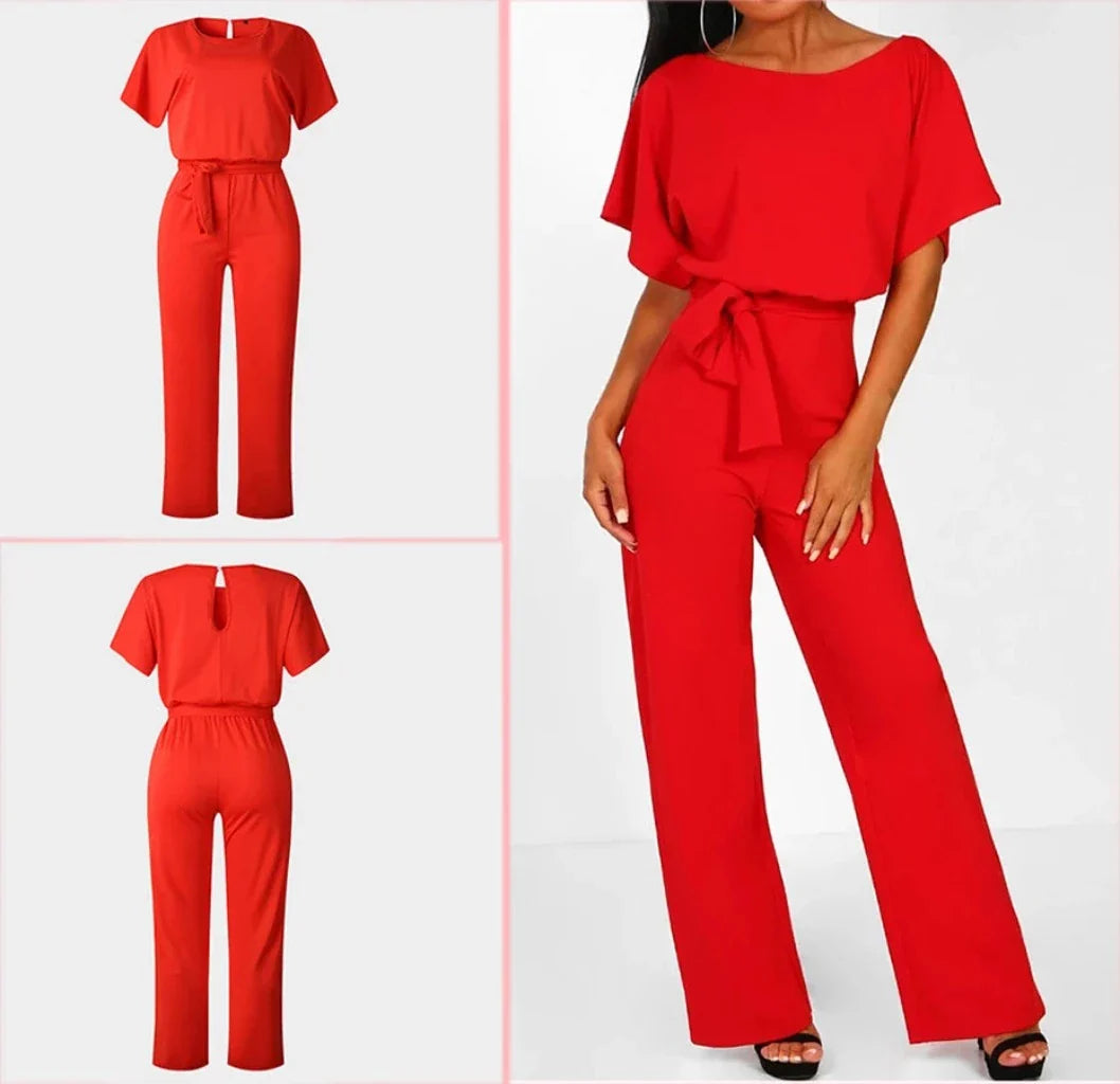 Product Image for Fudus | Jumpsuit Street Wear Romper Schnürung Kurzarm, Rot / S