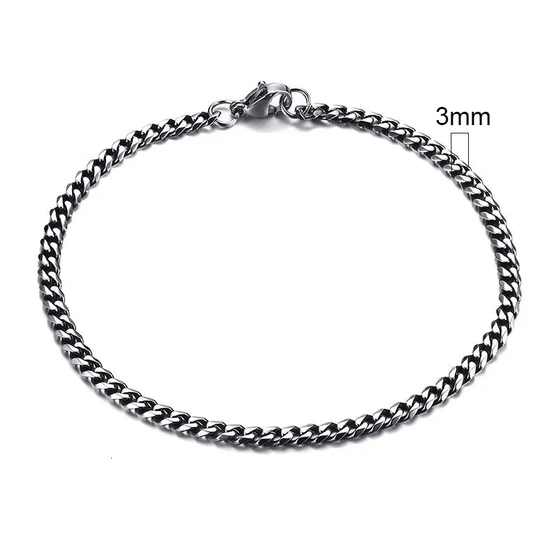 Product Image for Fudus | Kettenarmband Für Herren, 3mm Vintage Silber / 23cm