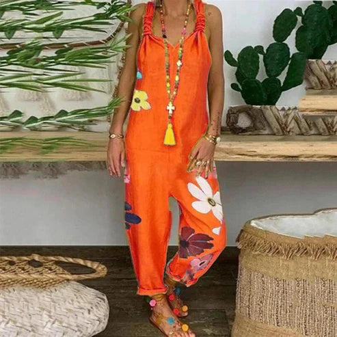 Product Image for Fudus | Neckholder Jumpsuit Mit Blumenmuster, Orange / M