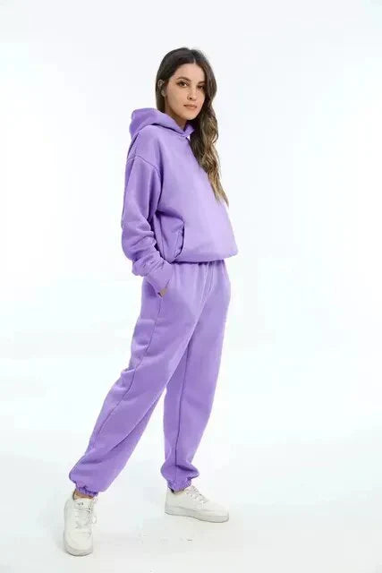 Product Image for Fudus | Farbenes Satz Aus Kapuzenpullover Und Jogginghose Für Damen, Lila / 3XL