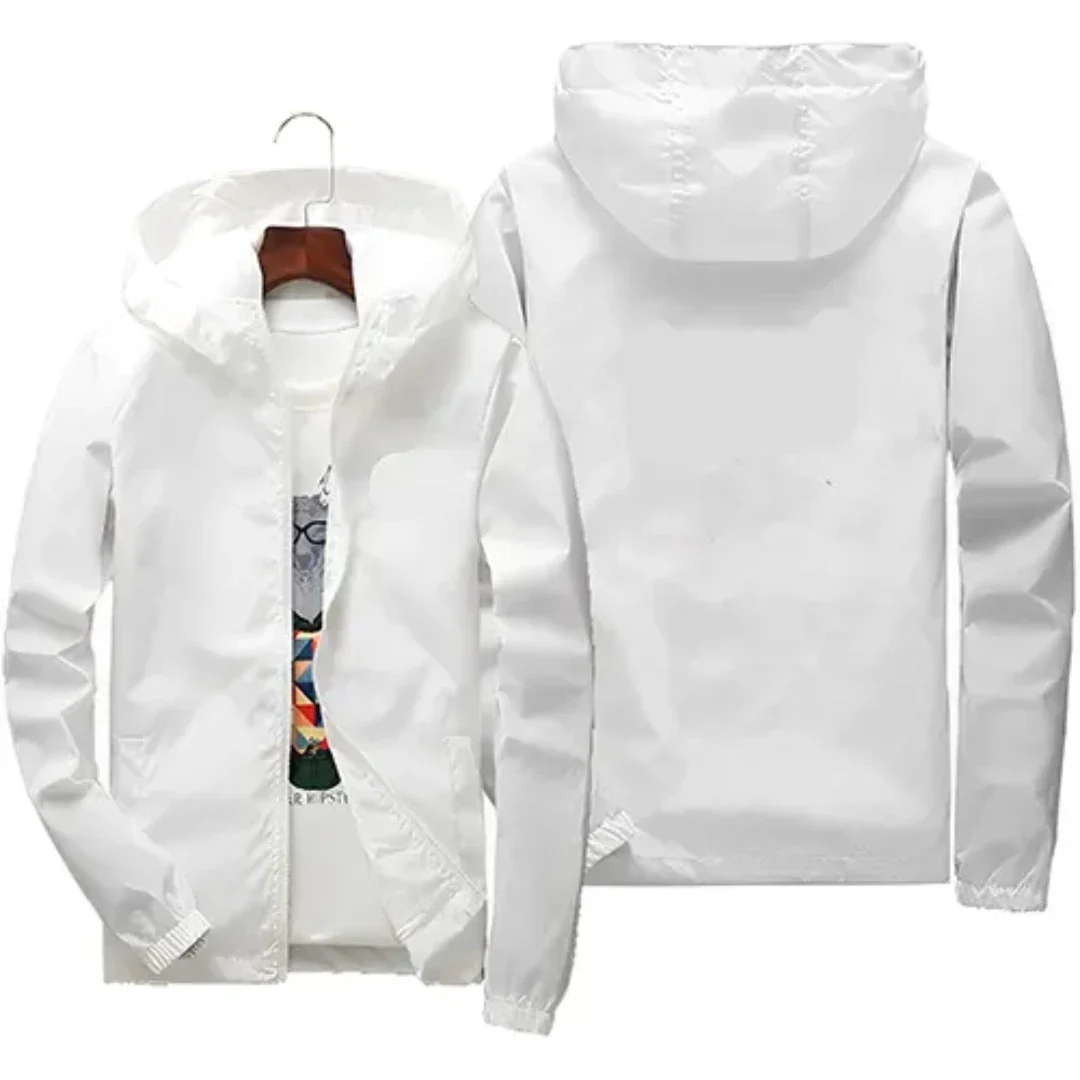 Product Image for Fudus | Herren Kapuze Windbreaker Jacke | Wasserdicht, Weiß / M
