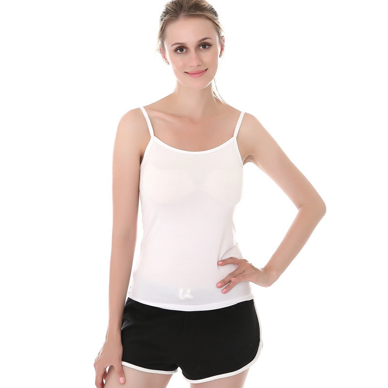 Product Image for Fudus | Damenmode Stretch Trägershirt Basic Vielseitiges Top, Rohweiß schmutziges Weiß / EINE GRÖSSE