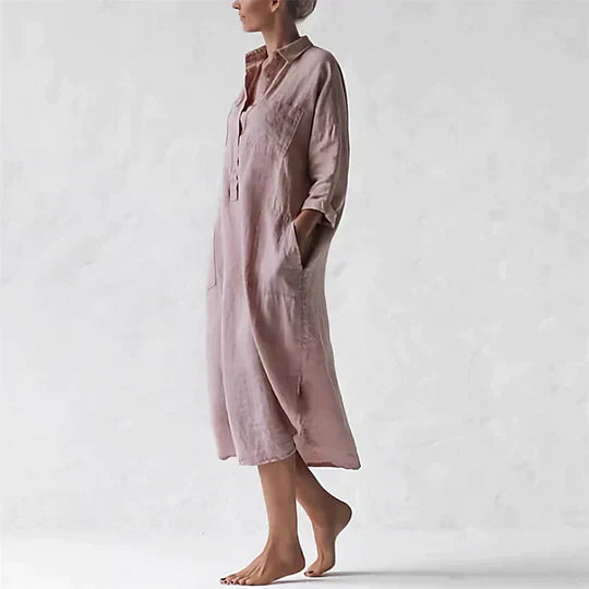 Product Image for Fudus | Mauve Midi Länge Hemdblusenkleid, L
