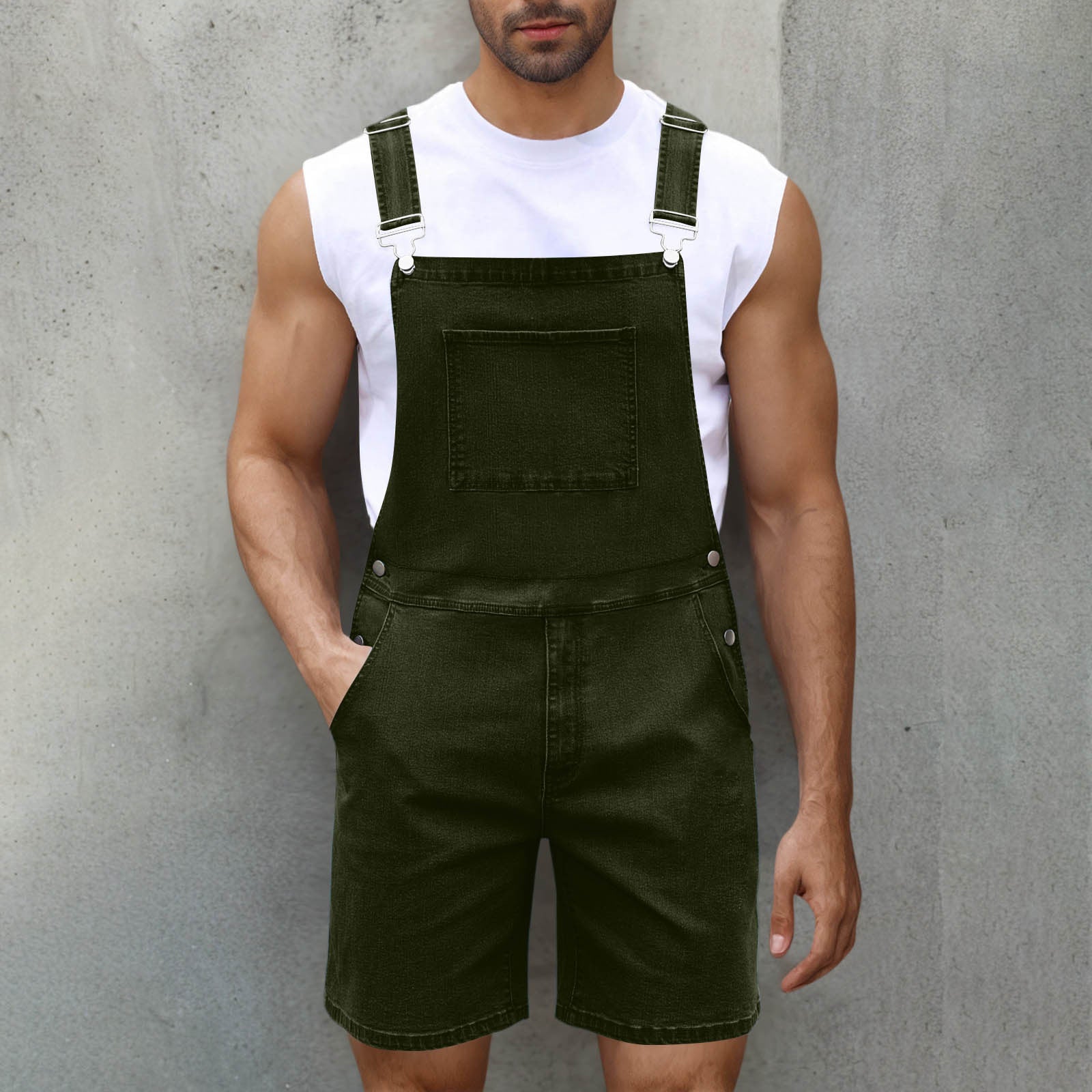 Product Image for Herren Lässige Denim-Latzhose Fudus, Grün / XXL