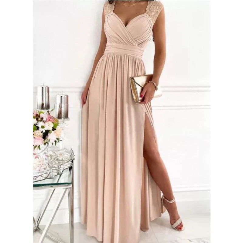 Product Image for Femme Elegante Maxikleider mit Spitzenverzierungen Fudus, Aprikose / XL