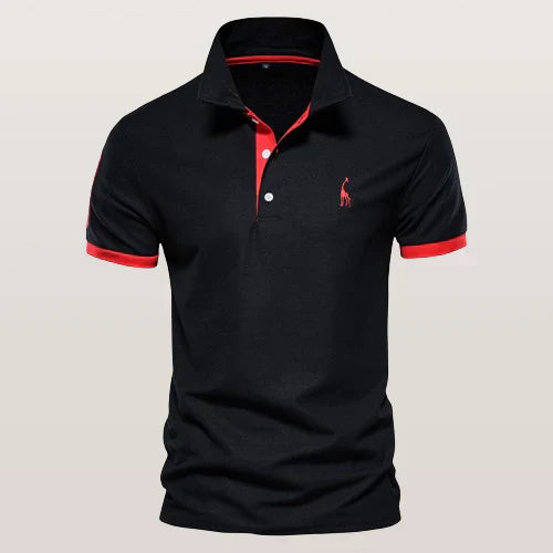 Product Image for Fudus | Elegantes Herren Polohemd, Schwarz Rot / 4XL