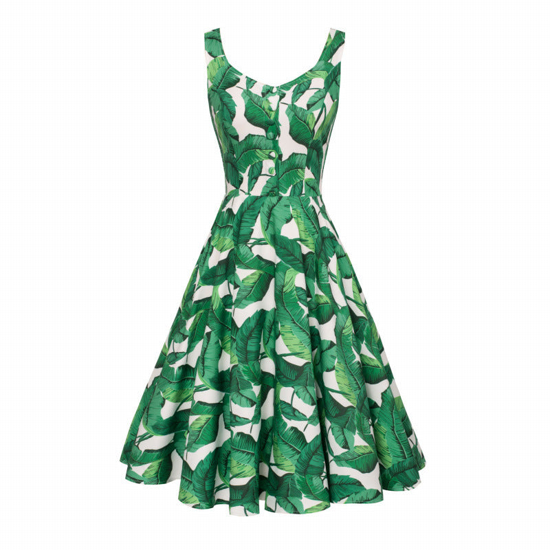 Product Image for Femme Fit and Flare Blumenmuster Kleid Fudus, Grün / L