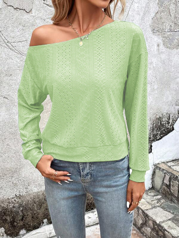 Product Image for Damen Lockeres Oberteil mit off-Shoulder Design und strukturiertem Stoff Fudus, Neongrün / XXL