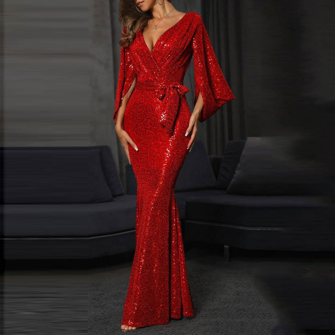 Product Image for Fudus | Elegantes langes bodenlanges Abendkleid, Rot / L